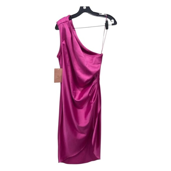 NWT Anthropologie BHLDN Liliana One-Shoulder Stretch Satin Midi Dress Size Large - Picture 7 of 8